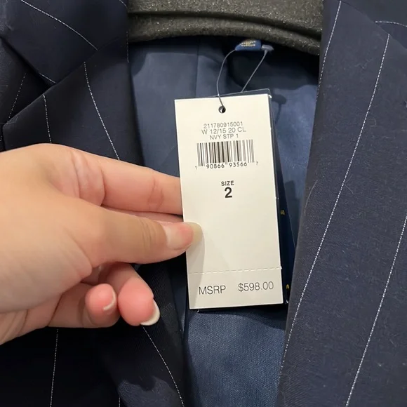 Nwt polo Ralph Lauren navy wool pinstripe blazer size 2 - Picture 5 of 7